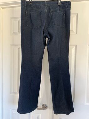 DKNY Jeans Dark Indigo Denim with Orange & Yellow Stitching